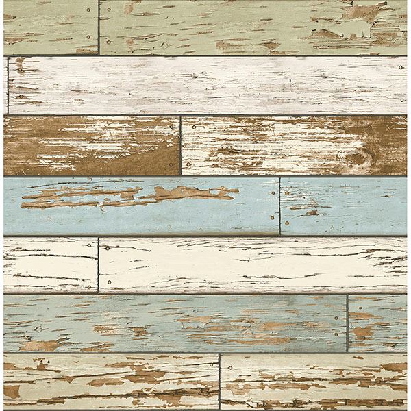 Borough Blue Scrap Wood Wallpaper