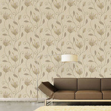 Load image into Gallery viewer, Synergy Gold Floral Trails Wallpaper