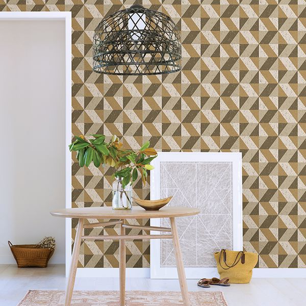 Cerium Concrete Geometric Wallpaper