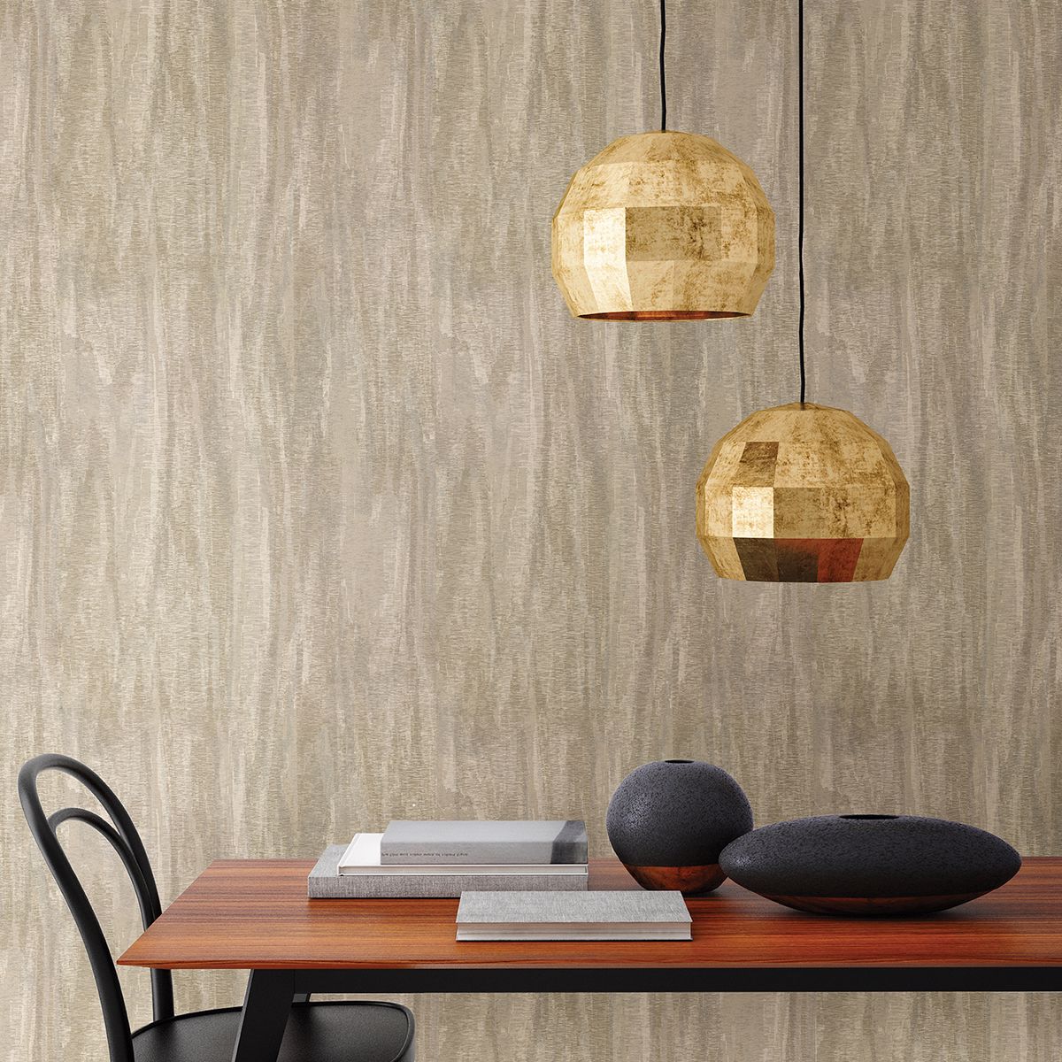 Meteor Pewter Distressed Texture Wallpaper