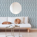 Zamora Blue Brushstrokes Wallpaper