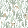 Kiki Light Green Monkeys Wallpaper