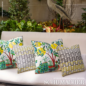Schumacher Fabric by the yard / 54 wide Fabric / Light Yellow fabric by  the yard / Home Decor Fabric / Pink Schumacher Fabric