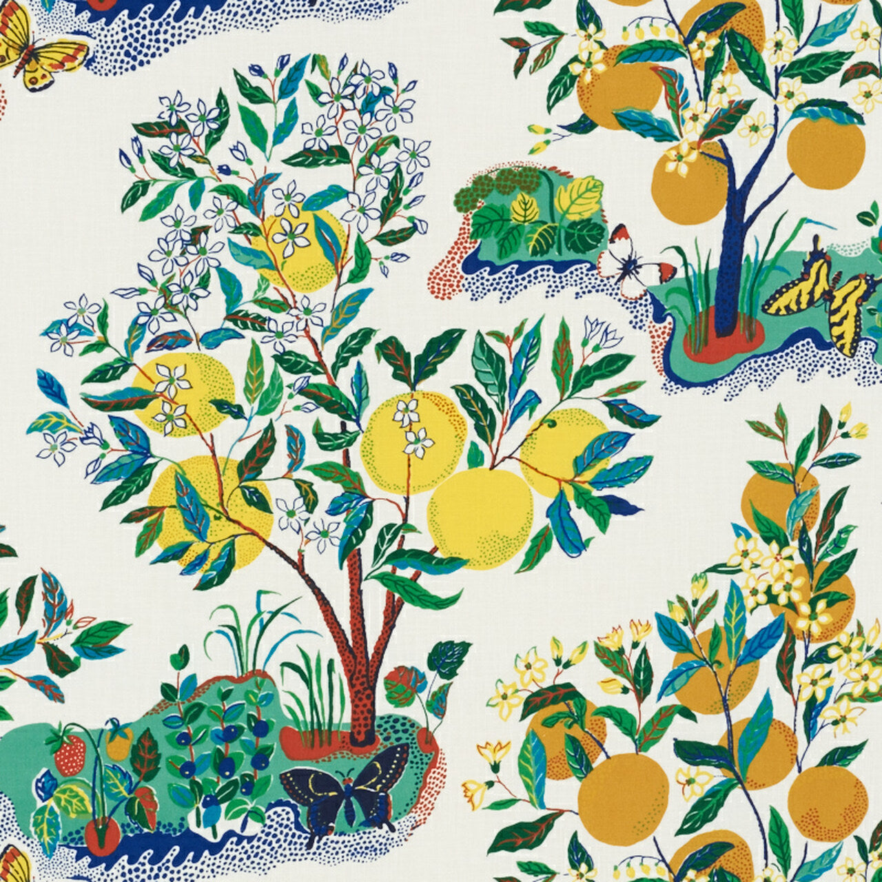 Schumacher Citrus Garden Indooroutdoor Fabric in Primary  Chairish