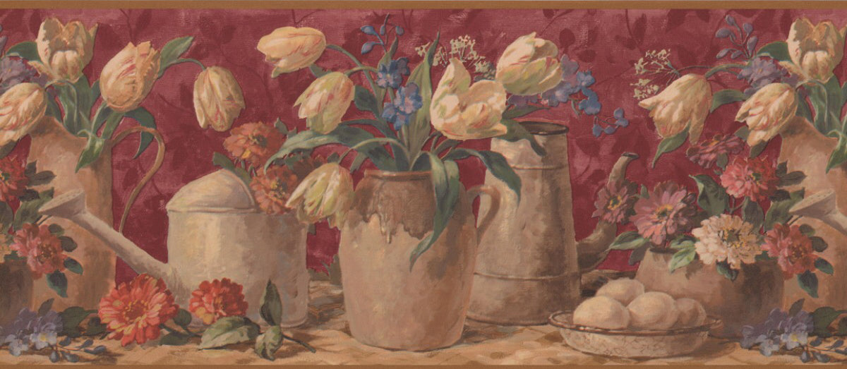 Tulip Flower Wall Paper Border - 5507150