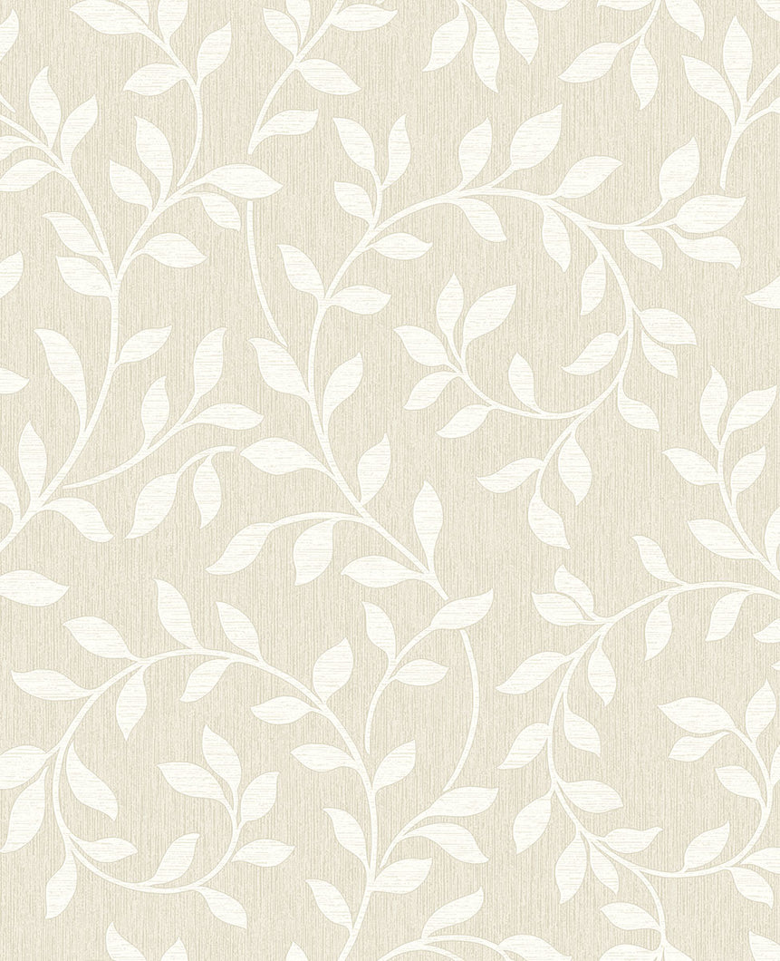 Torrey Taupe Leaf Trail Wallpaper
