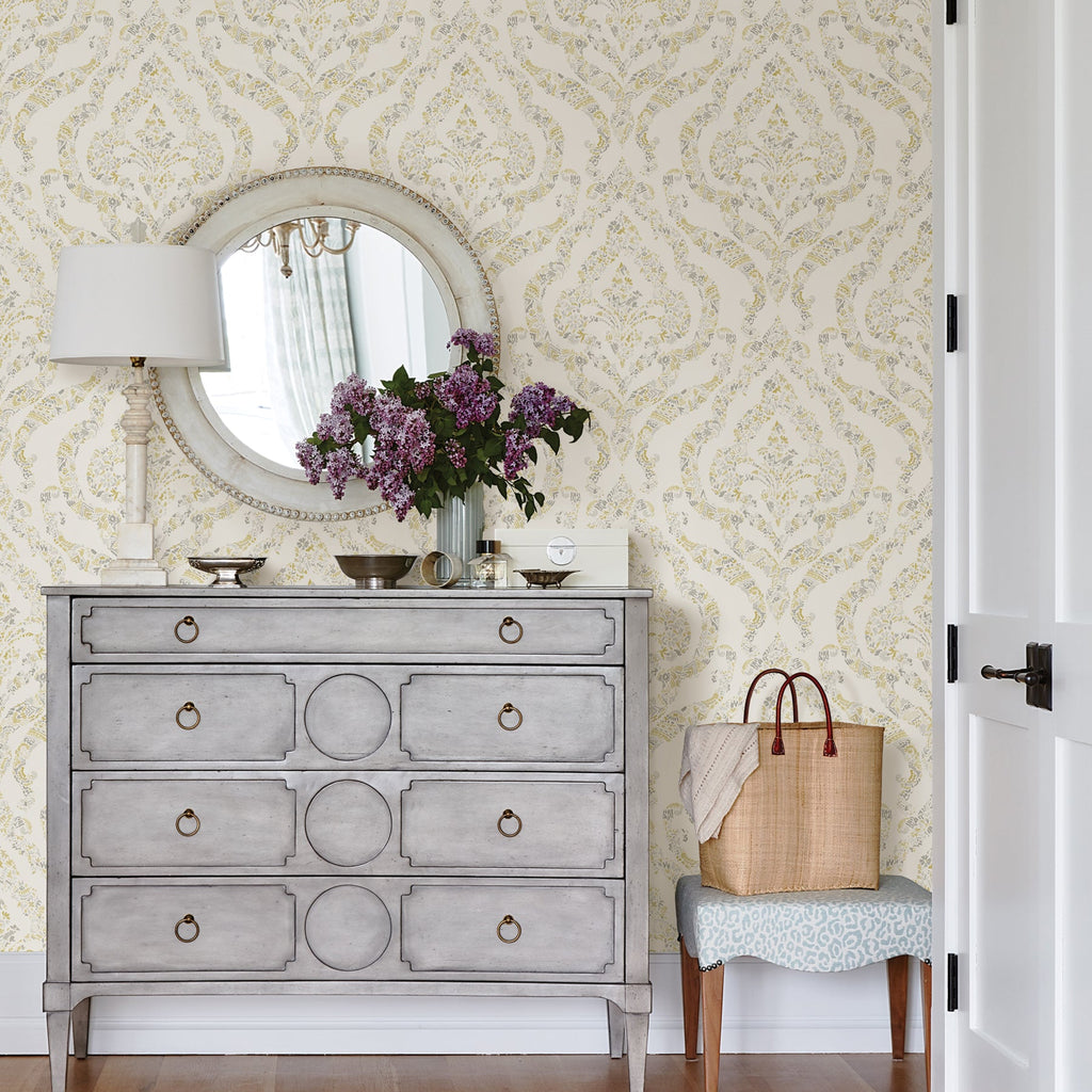 Featherton Floral Damask Wallpaper