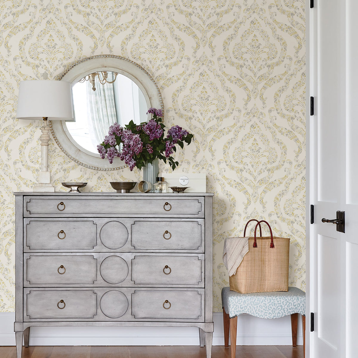 Featherton Floral Damask Wallpaper