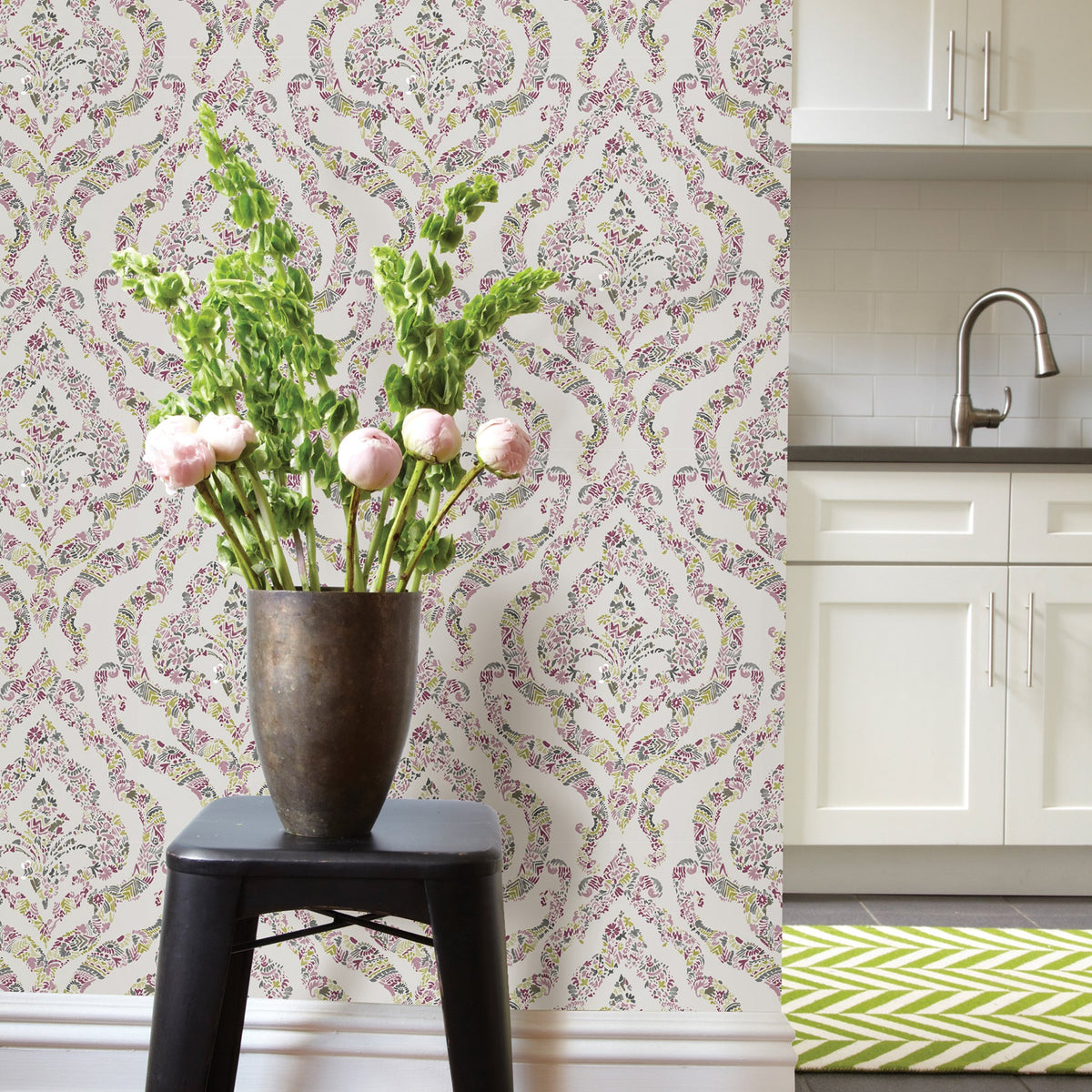 Featherton Floral Damask Wallpaper