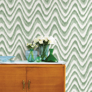 Bargello Faux Grasscloth Wave Wallpaper