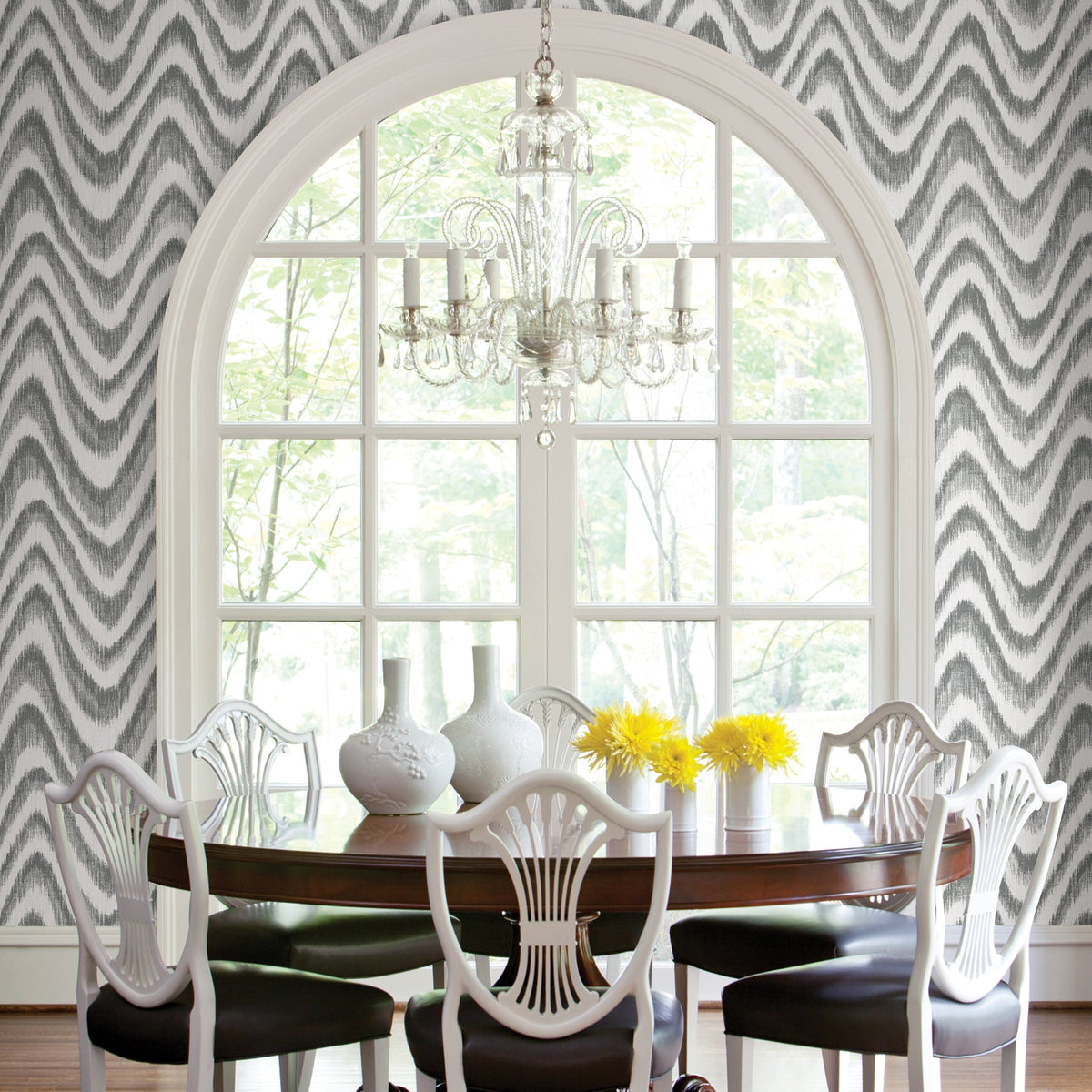 Bargello Faux Grasscloth Wave Wallpaper
