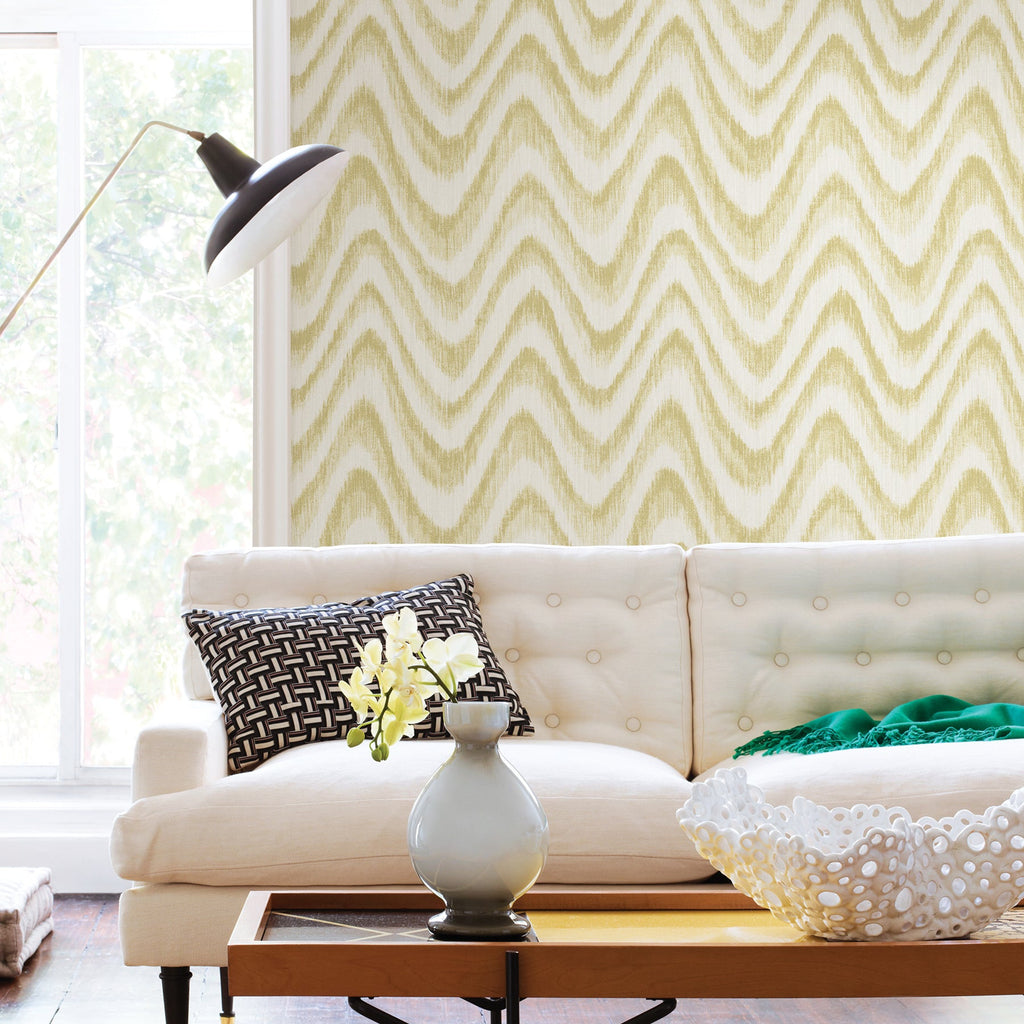 Bargello Faux Grasscloth Wave Wallpaper