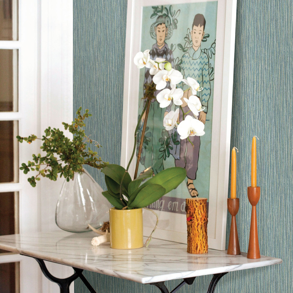 Raffia Thames Faux Grasscloth Wallpaper