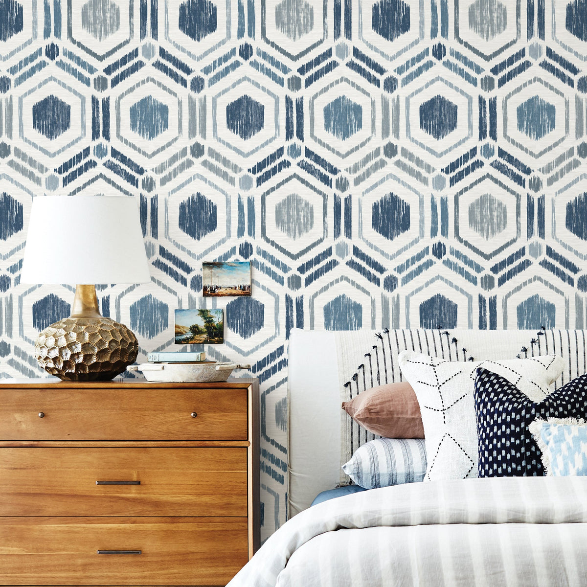 Borneo Geometric Grasscloth Wallpaper