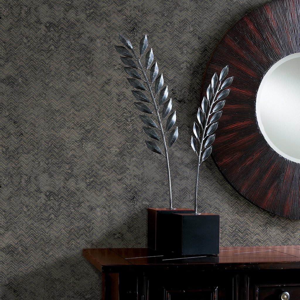 Luna Distressed Chevron Wallpaper