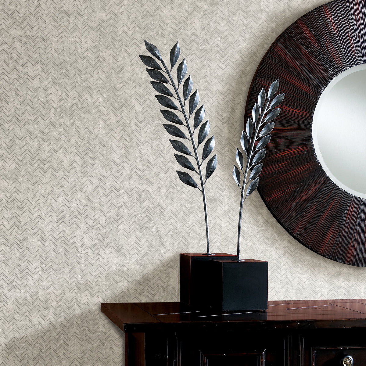 Luna Distressed Chevron Wallpaper