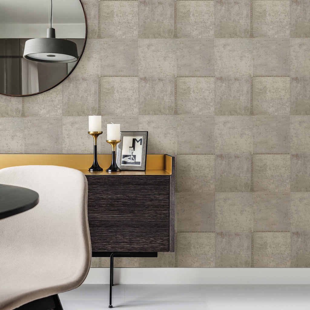Vela Distressed Geometric Wallpaper