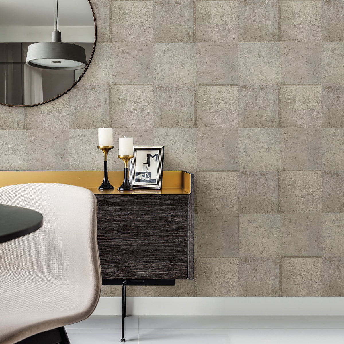 Vela Distressed Geometric Wallpaper