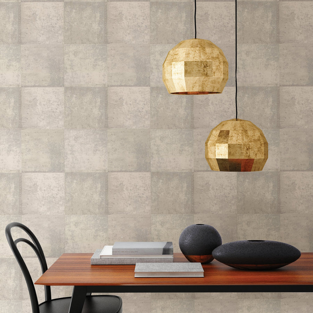 Vela Distressed Geometric Wallpaper