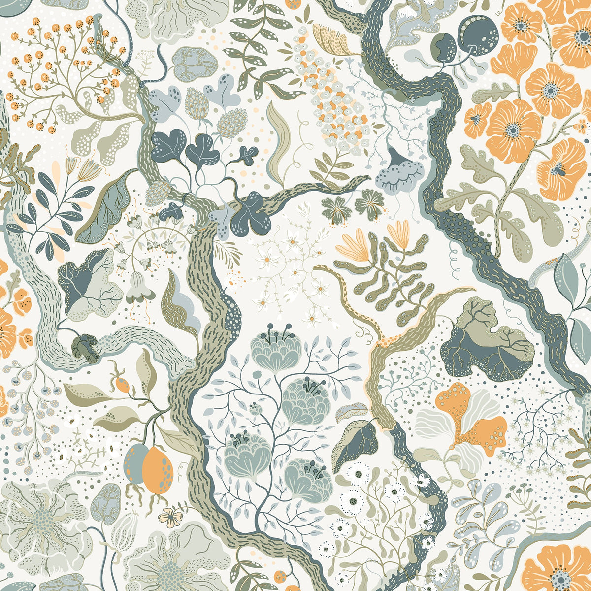 Ann Floral Vines Wallpaper
