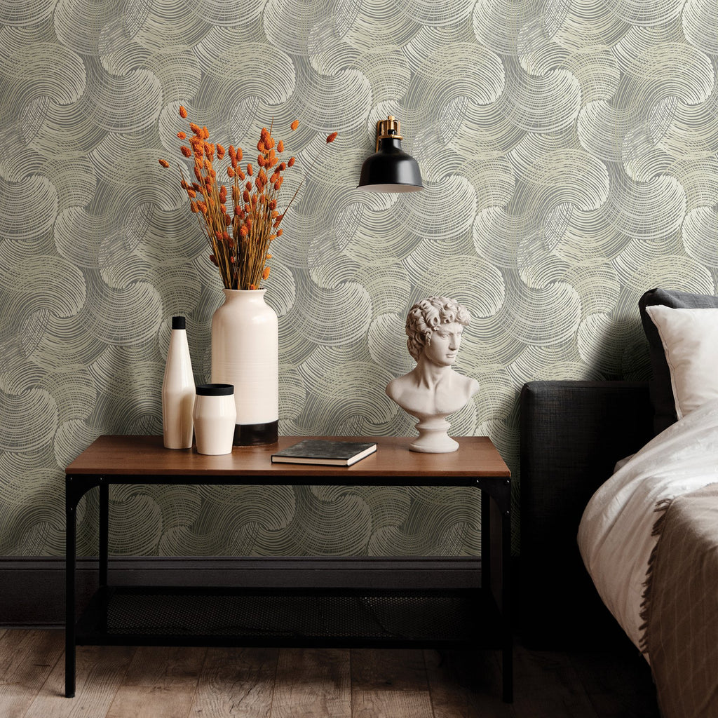 Karson Swirling Geometric Wallpaper