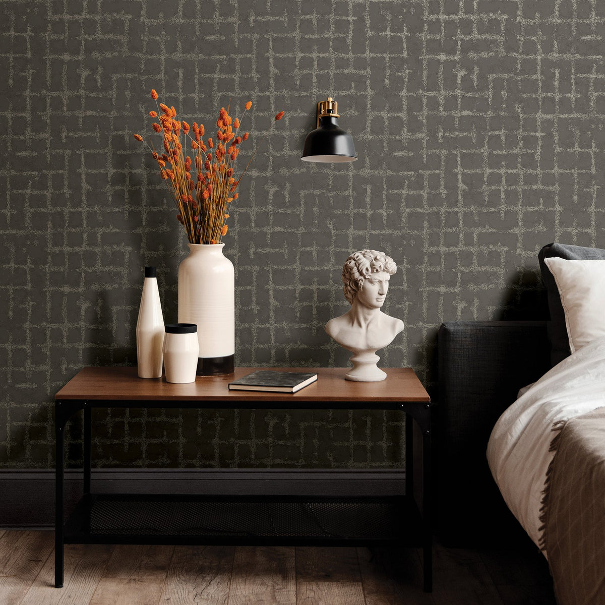 Shea Distressed Geometric Wallpaper