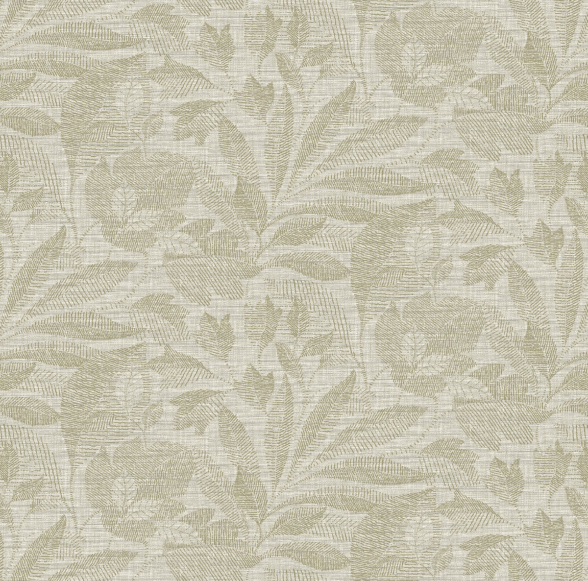 Enjoy the subtle sophistication of this contemporary botanical design. A fine blend of greys and taupe creates a linen-lik...