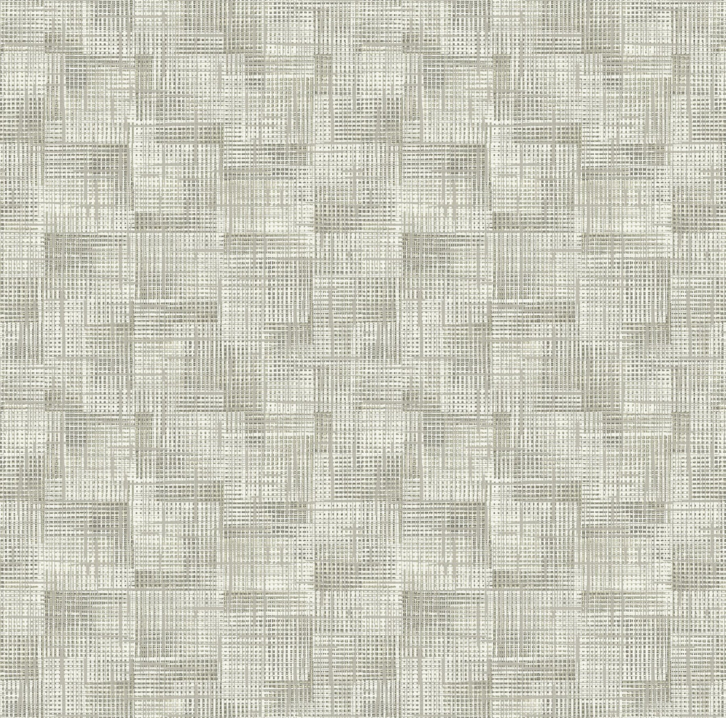 This compelling contemporary wallpaper adds serious dimension to your space. The fine woven grids of taupe, off-white and ...