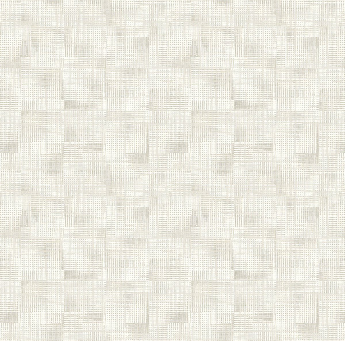 Fine woven details and a restricted palette gives this modern wallpaper refined depth. The overlapping grids of white, cre...