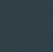 Load image into Gallery viewer, Linen detailing gives this rich blue wallpaper subtle depth. The blend of navy, indigo and teal is enhanced with raised in...