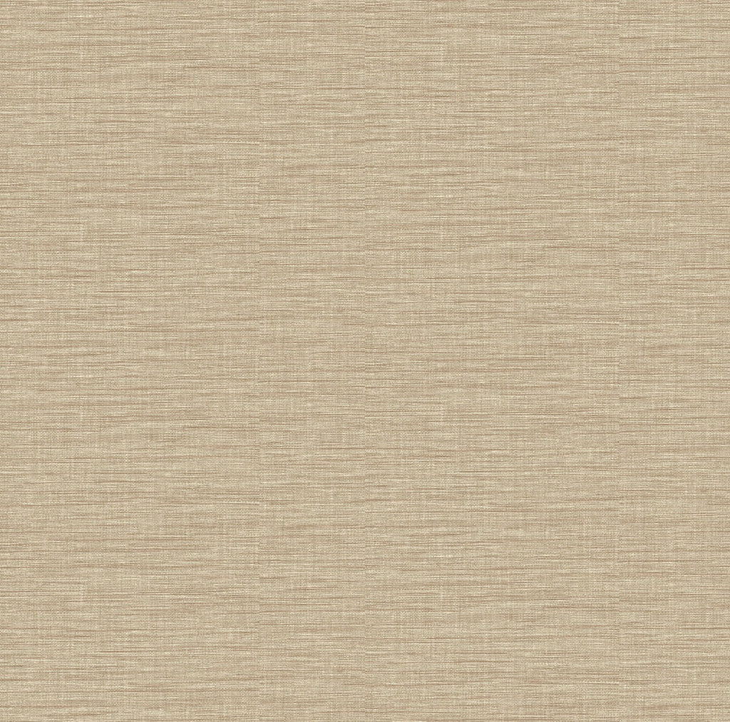 This faux linen wallpaper provides a warm, earthen touch to your interiors. The blend of golden taupe, beige and brassy hu...