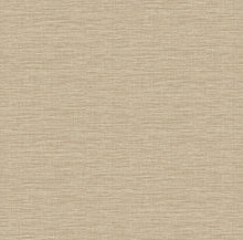 Load image into Gallery viewer, This faux linen wallpaper provides a warm, earthen touch to your interiors. The blend of golden taupe, beige and brassy hu...