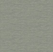 Load image into Gallery viewer, Enjoy a sophisticated blend of greens with this faux linen wallpaper. The thin threads of jade and sage are layered with r...
