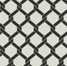 Load image into Gallery viewer, Trellis design is given a modern makeover in this geometric design! The black hexagons are linked together with a sharp tw...