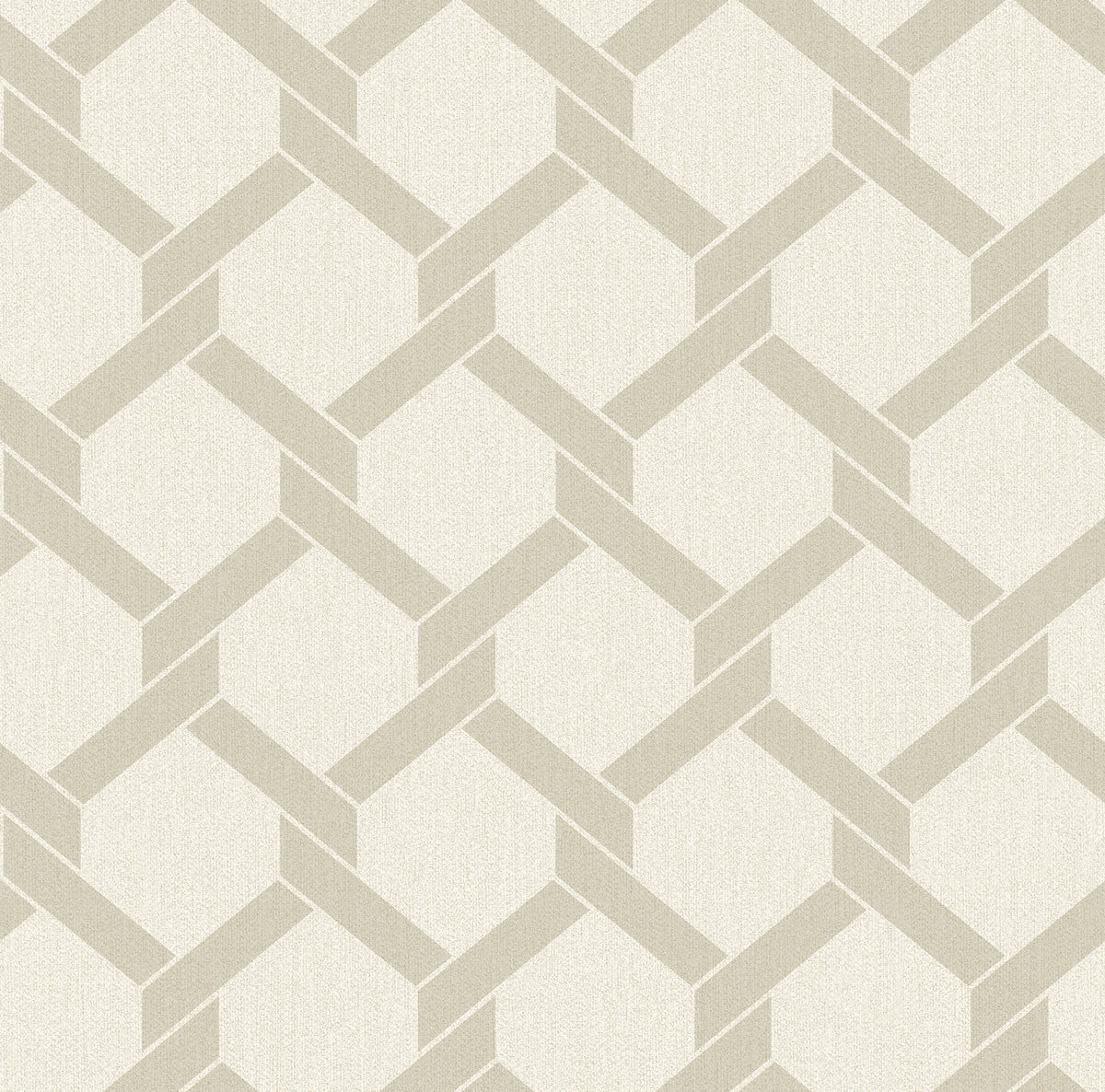Enjoy a contemporary update to classic trellis design with this geometric wallpaper. The soft beige frame forms hexagons l...