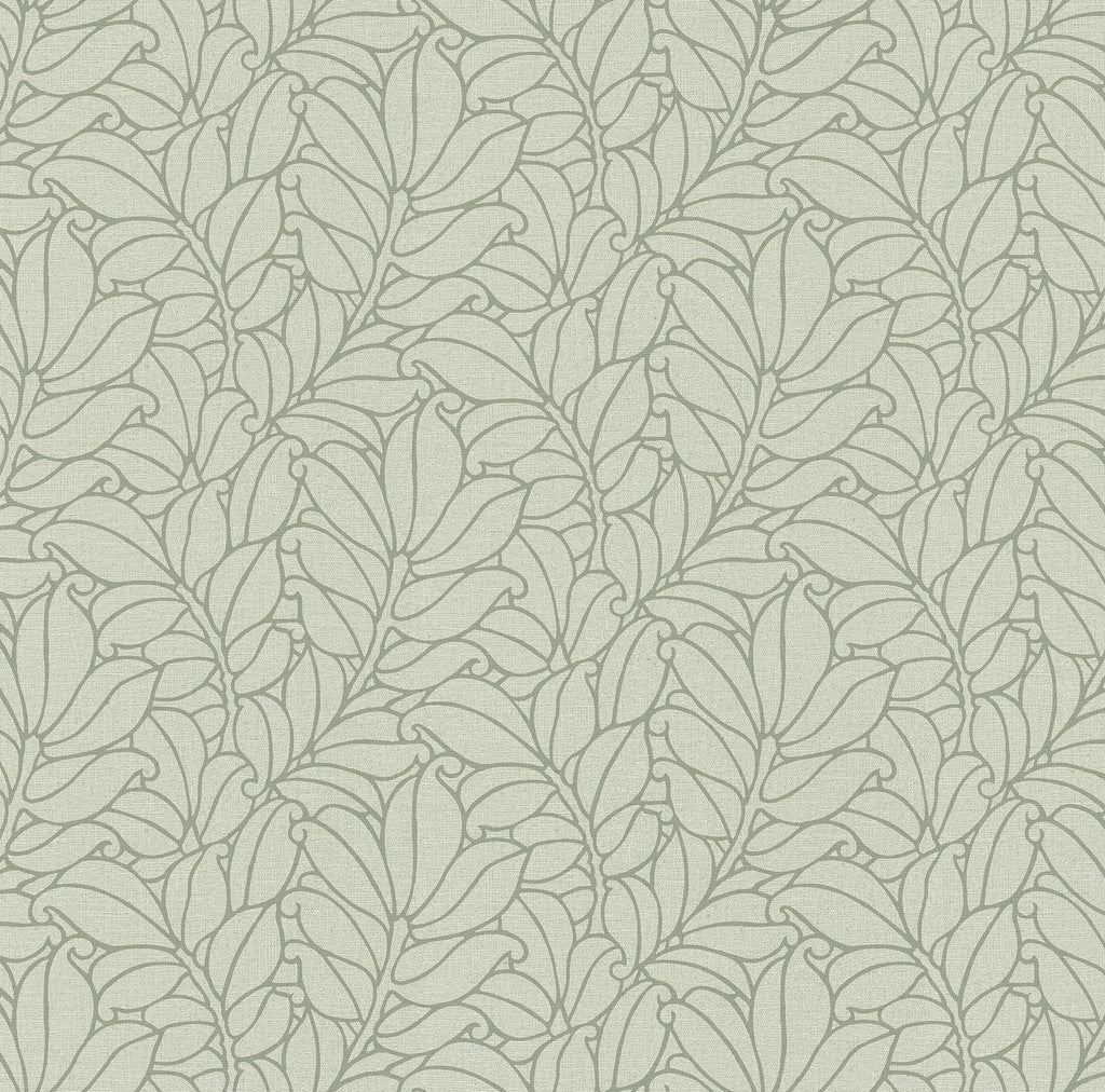This botanical wallpaper is perfectly balanced between playful and elegant. Stems of round, curling leaves are outlined in...