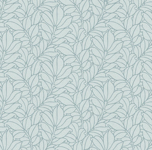 This botanical design is perfectly poised between whimsical and elegant. The branches of plump, curling leaves are outline...