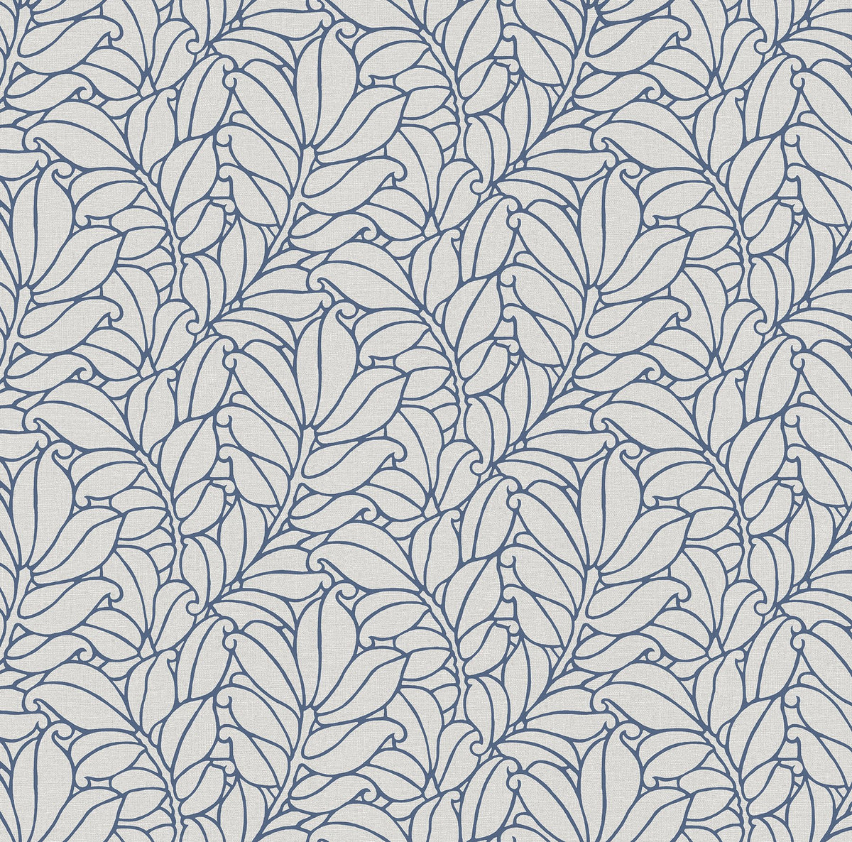 This leaf wallpaper is perfectly poised between elegant and playful. The plump, curling leaves are illustrated in bold blu...