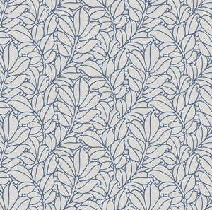 This leaf wallpaper is perfectly poised between elegant and playful. The plump, curling leaves are illustrated in bold blu...
