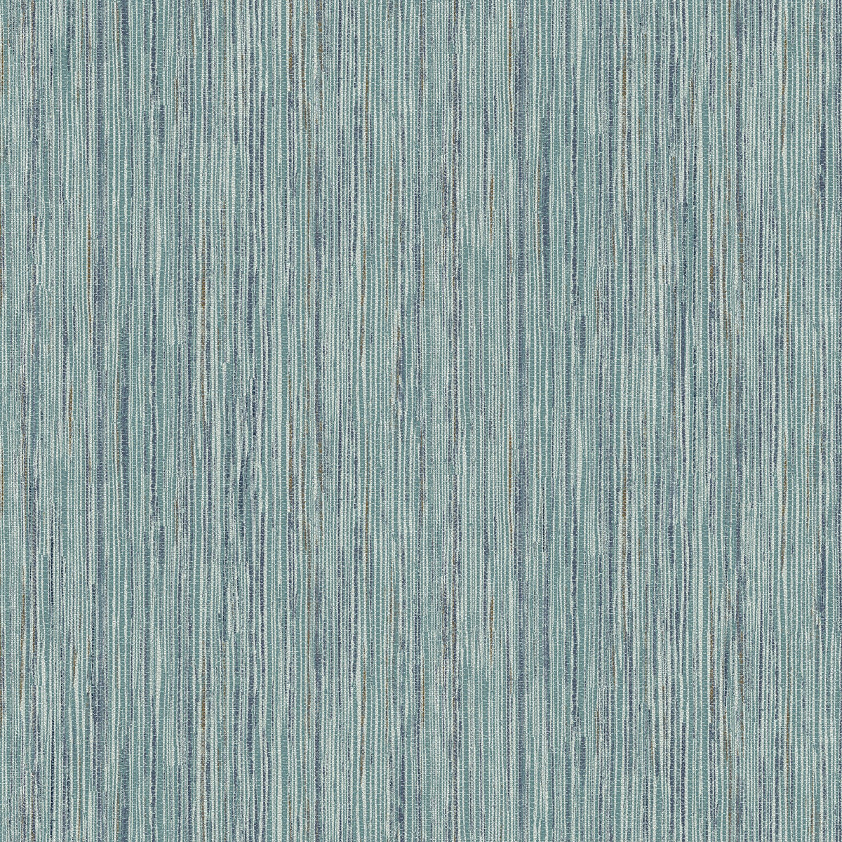 Enjoy vibrant color and depth with this teal faux grasscloth wallpaper! The blend of seafoam, teal, navy and gold strips m...
