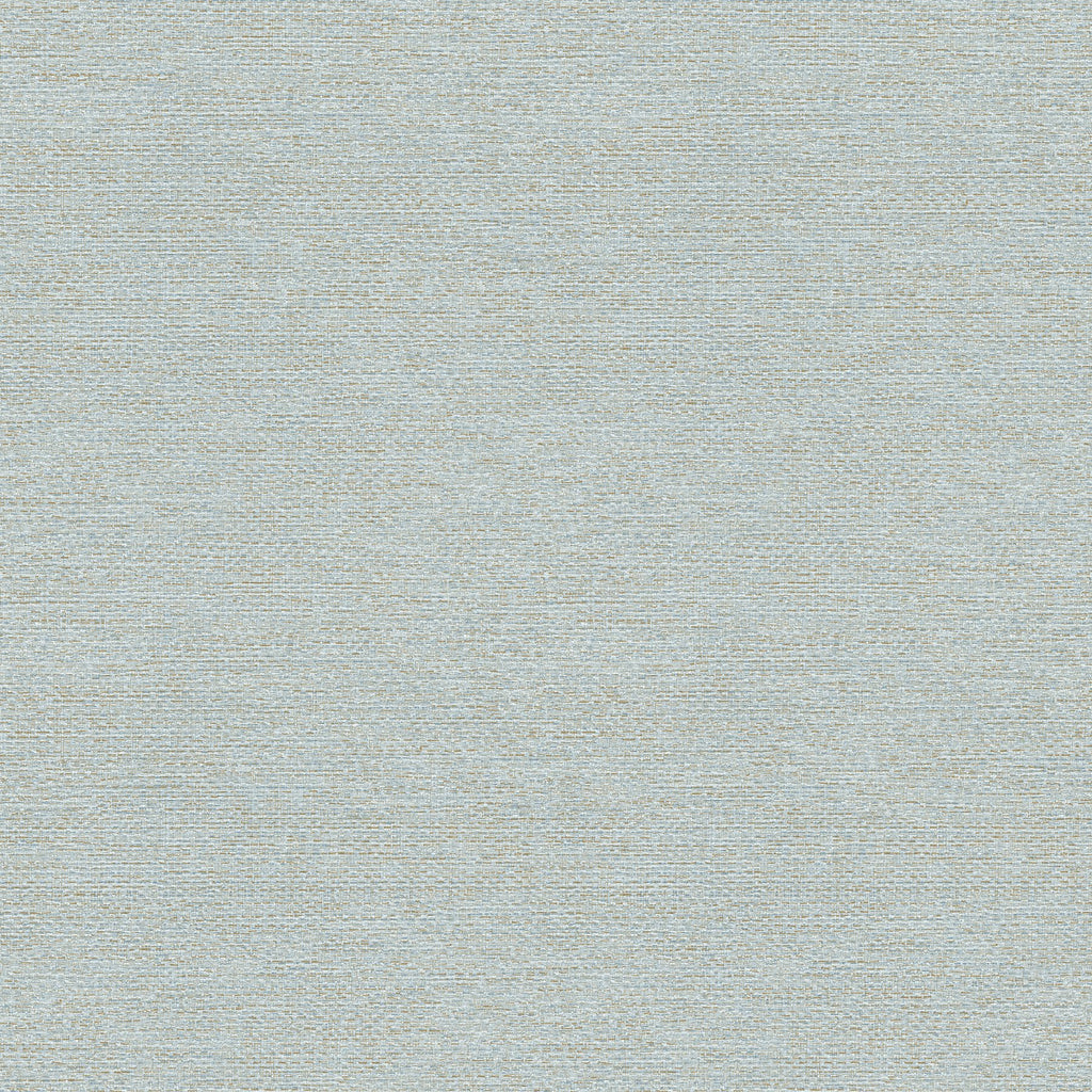 Add classic appeal to your home with this charming faux fabric wallpaper. Light blue is accented with gold and teal stitch...