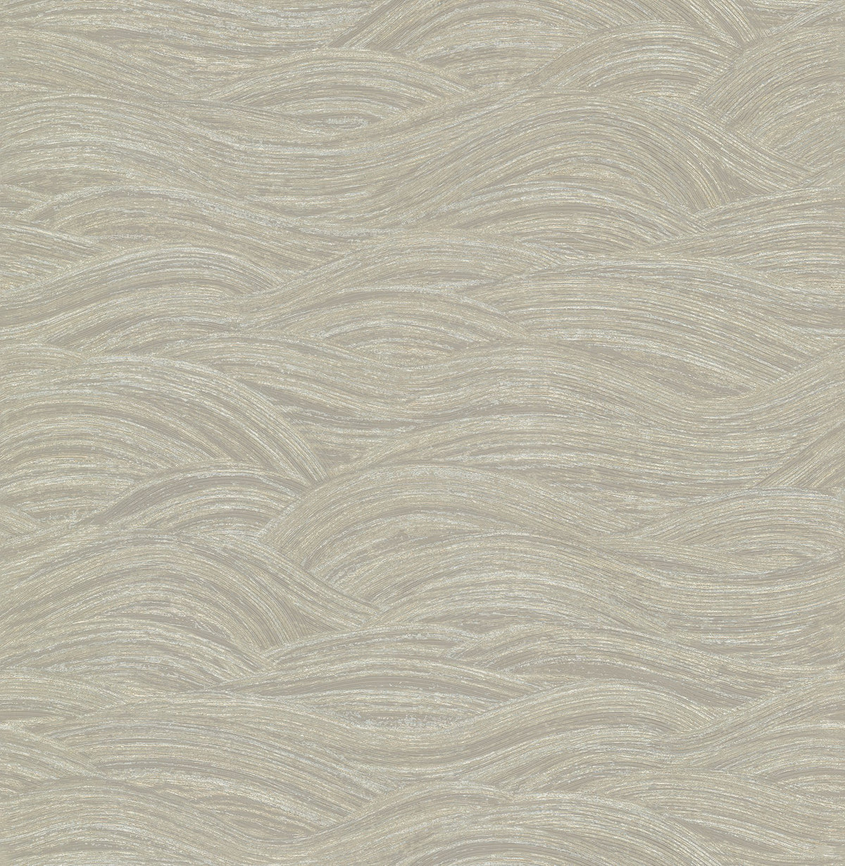 This modern design gives your space serious zen garden vibes. The etched taupe waves are brushed with a golden shimmer tha...