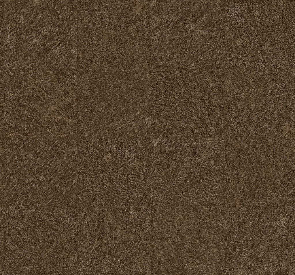 Animal fur detailing gives this simple geometric wallpaper unexpected texture. Each brown square has been detailed with ra...