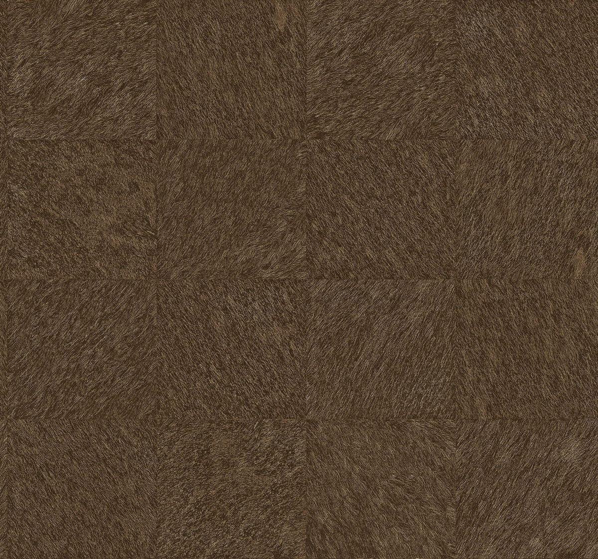 Animal fur detailing gives this simple geometric wallpaper unexpected texture. Each brown square has been detailed with ra...