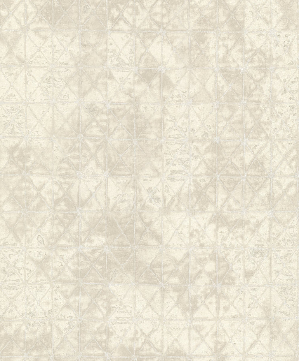 This geometric design will add antique charm to your walls! A grid of cream-colored triangular tiles is accented with off-...