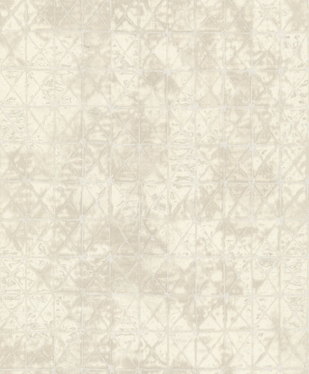 This geometric design will add antique charm to your walls! A grid of cream-colored triangular tiles is accented with off-...