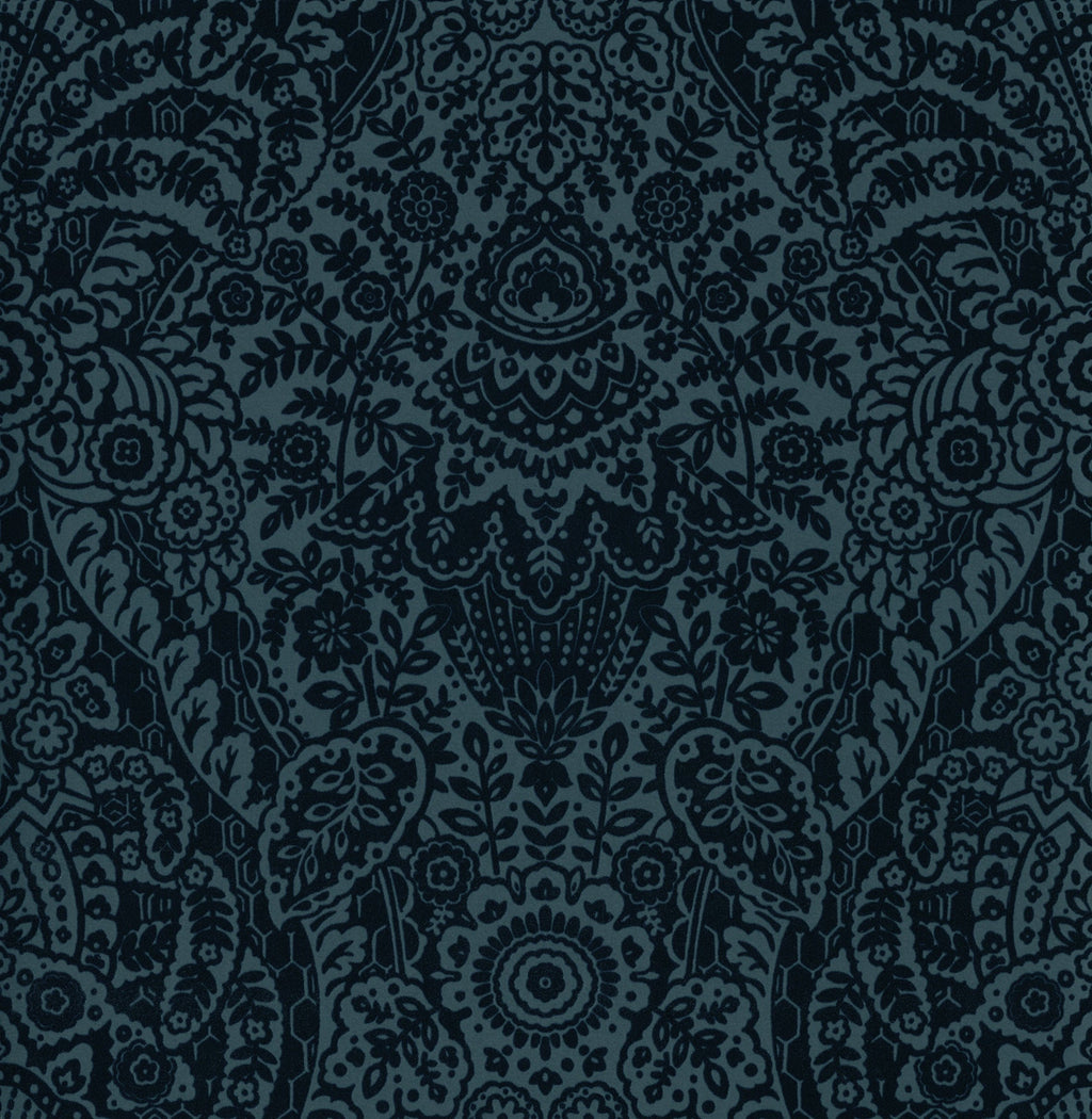 Botanical, Damask, Glam, Indigo