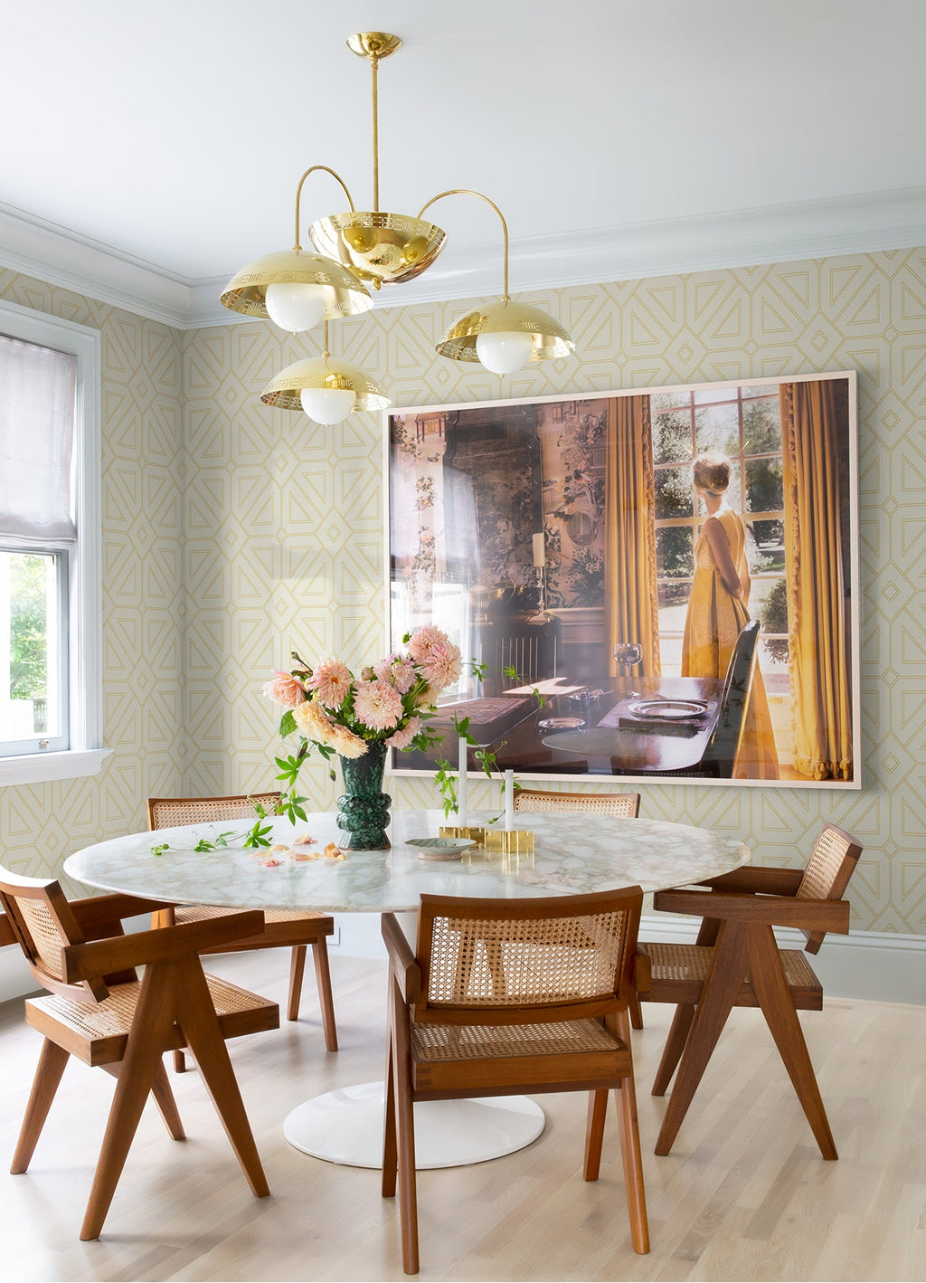 Voltaire Beaded Geometric Wallpaper