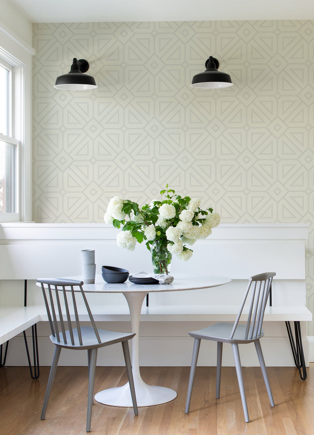 Voltaire Beaded Geometric Wallpaper