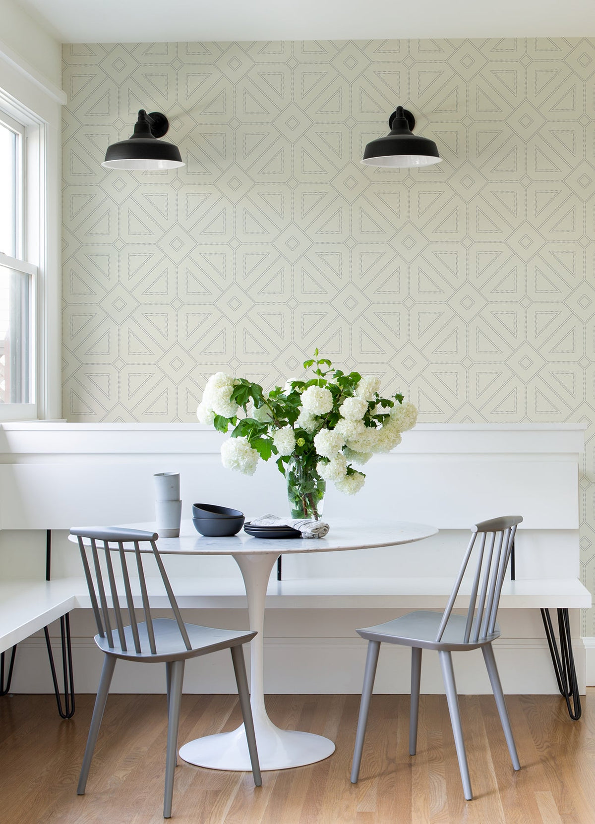 Voltaire Beaded Geometric Wallpaper